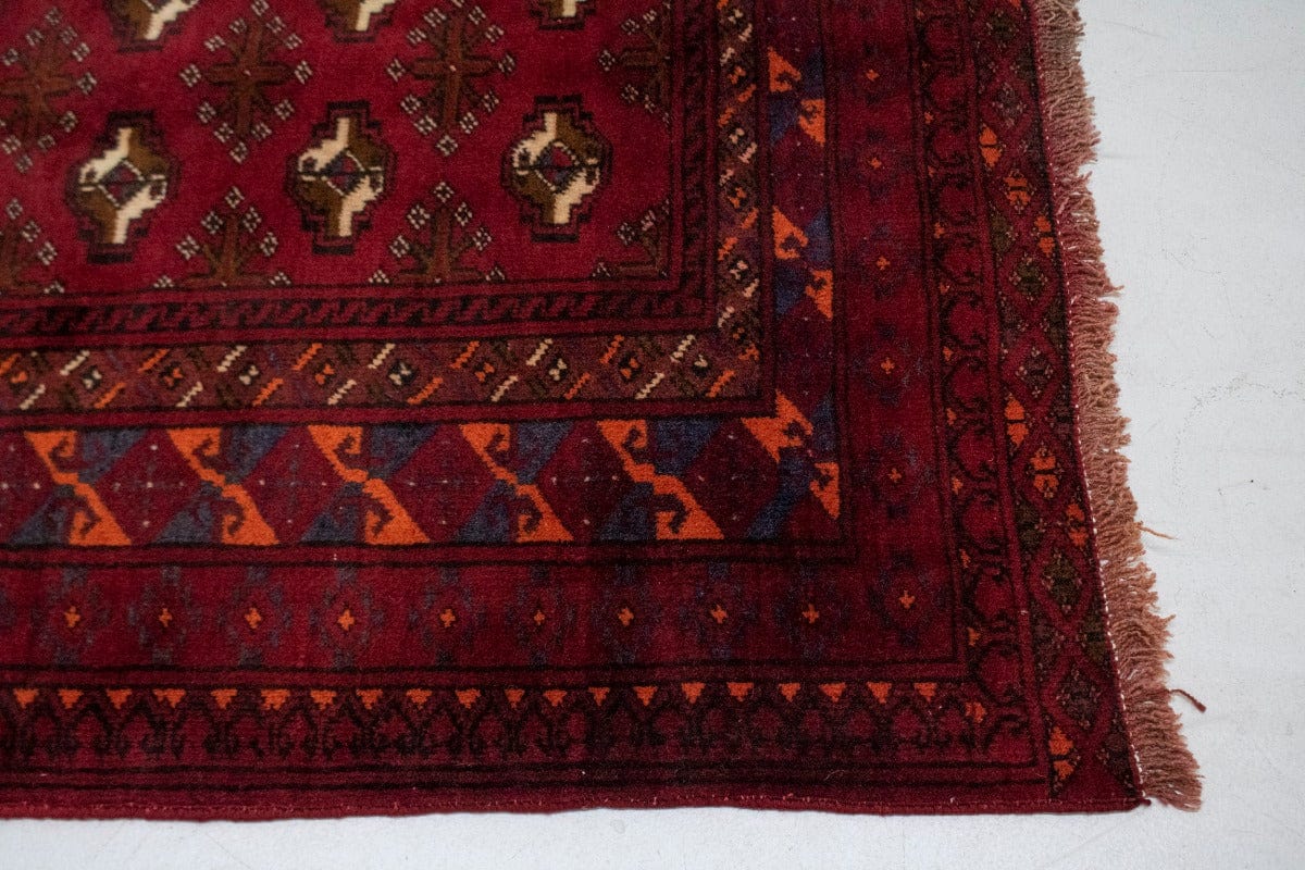 Vintage Red Tribal 4X7 Turkoman Persian Rug