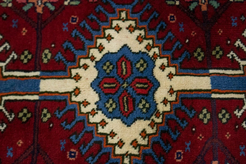 Red Tribal 3'5X5 Ghashghaie Shiraz Persian Rug