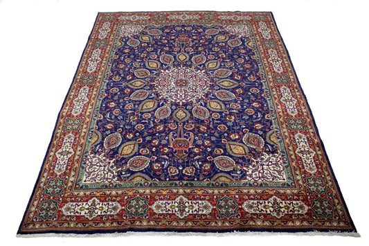 Vintage Purple-navy Traditional 10X13 Tabriz Persian Rug