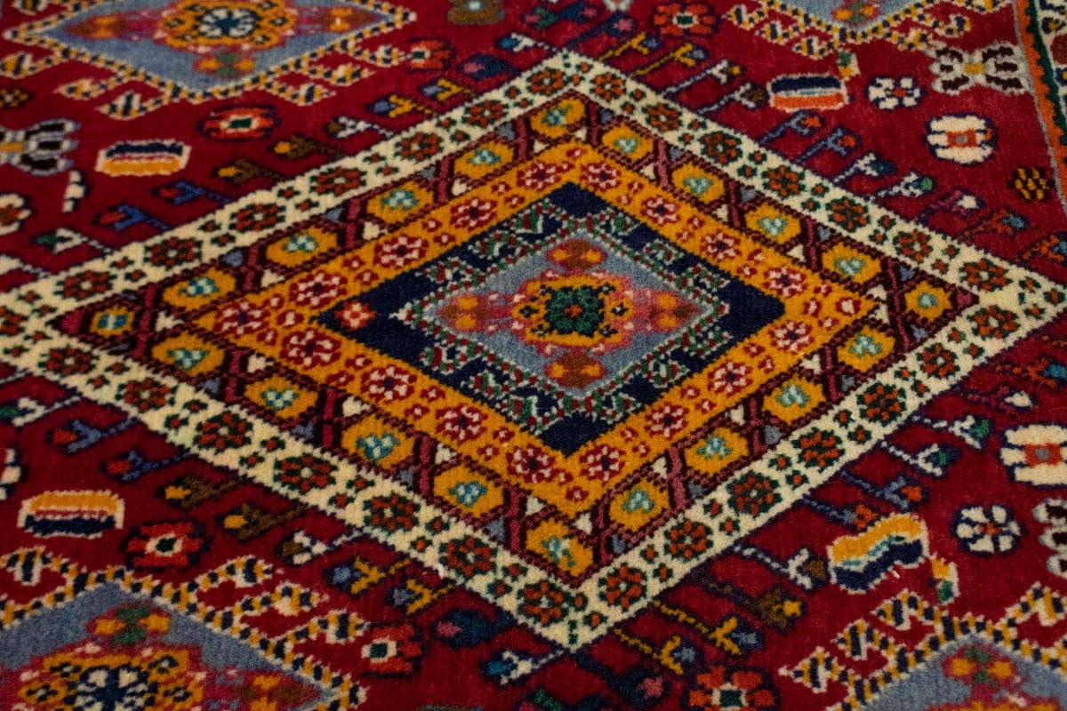 Vintage Red Tribal 2X2 Abadeh Persian Square Rug