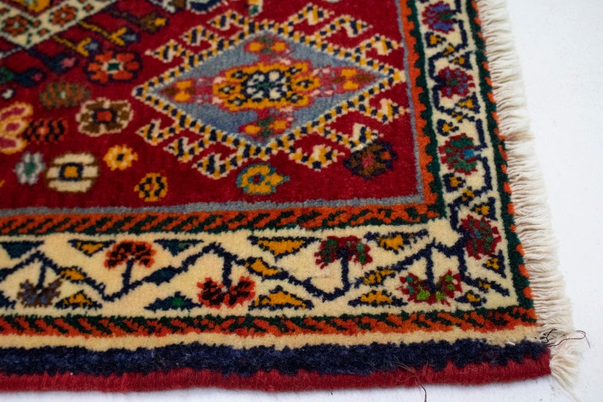 Vintage Red Tribal 2X2 Abadeh Persian Square Rug