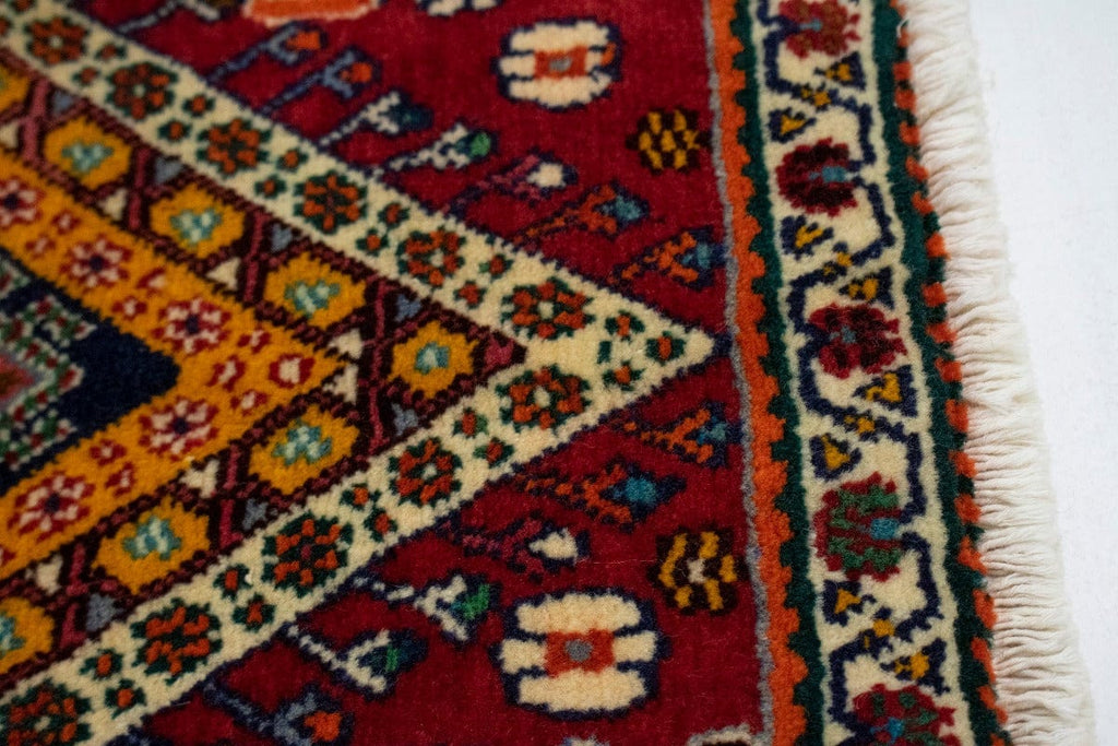 Vintage Red Tribal 2X2 Abadeh Persian Square Rug