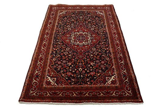 Vintage Red Floral 4X7 Gholtogh Persian Rug