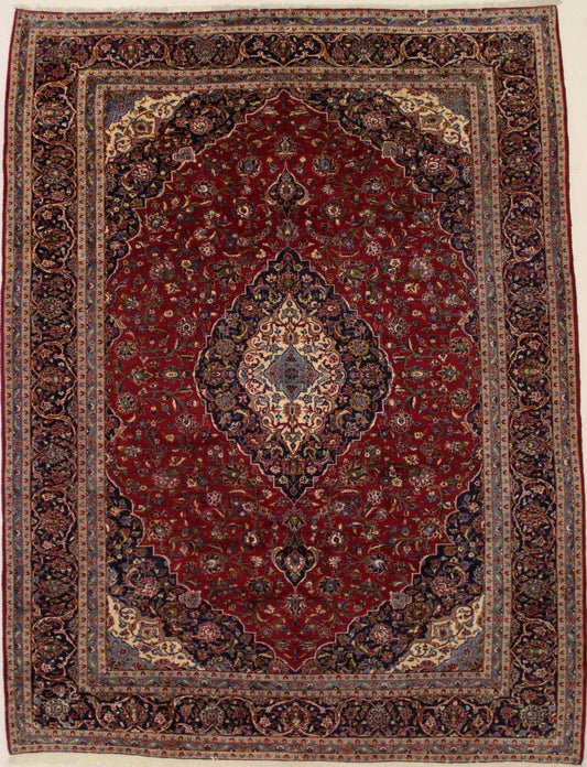 Semi Antique Red Traditional 10X13 Kashan Persian Rug