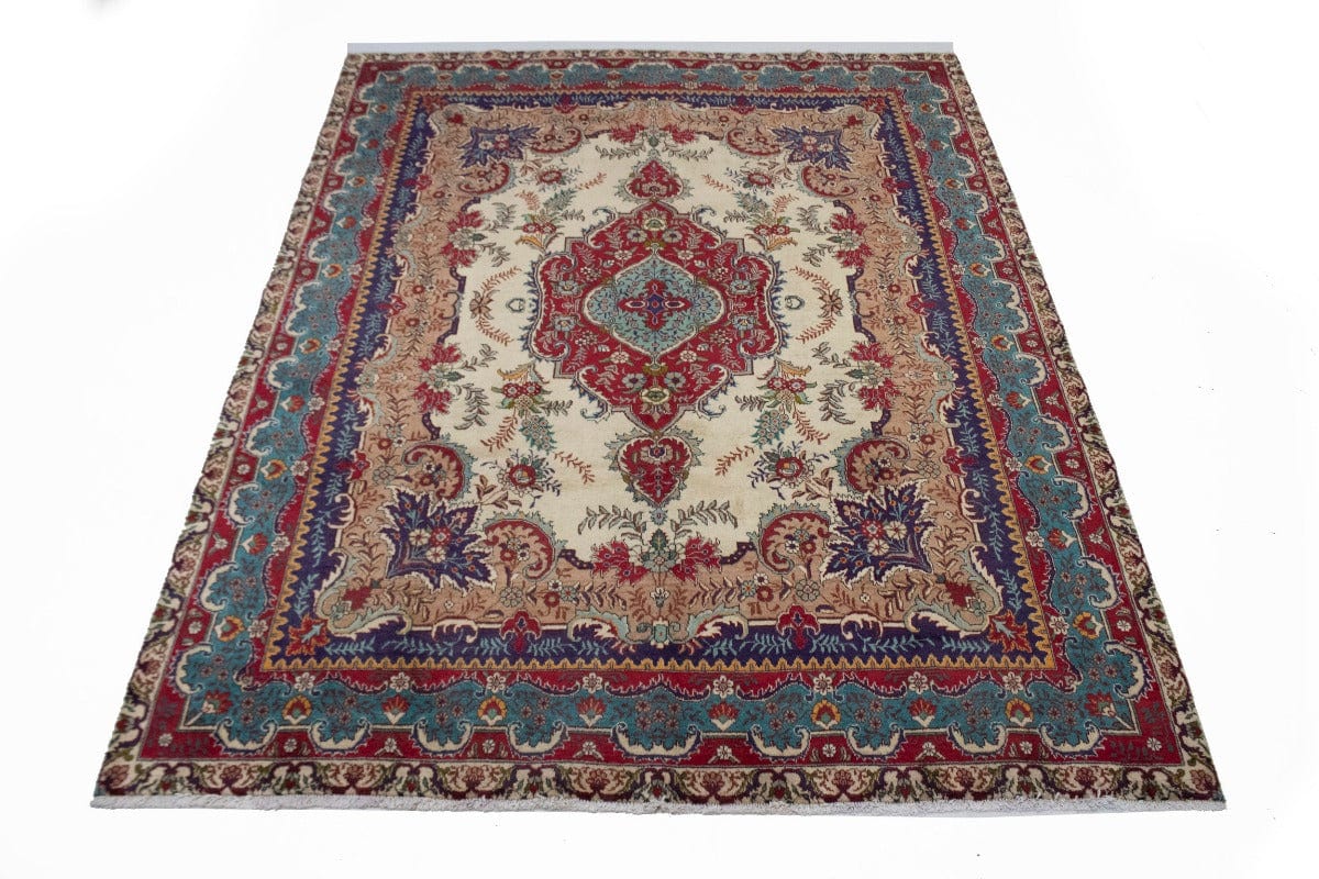 Semi Antique Cream Classic 10X13 Tabriz Persian Rug