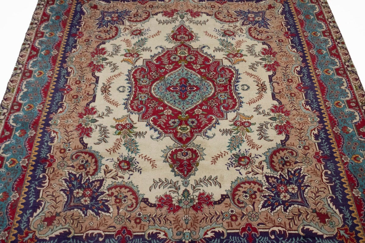 Semi Antique Cream Classic 10X13 Tabriz Persian Rug