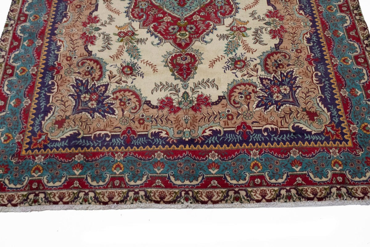 Semi Antique Cream Classic 10X13 Tabriz Persian Rug