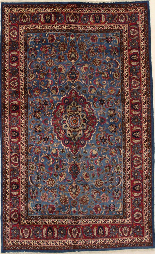 Semi Antique Blue Traditional 7X11 Kashmar Persian Rug