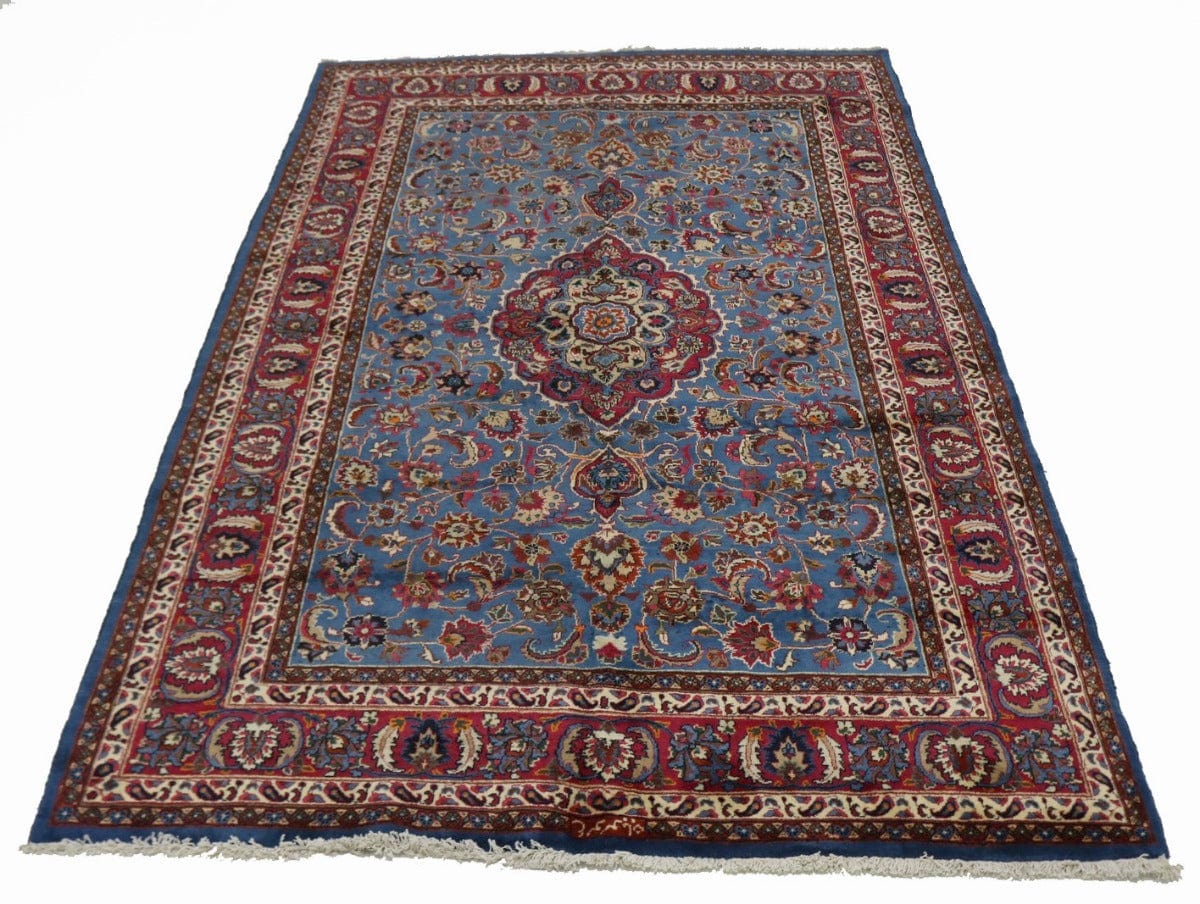 Semi Antique Blue Traditional 7X11 Kashmar Persian Rug