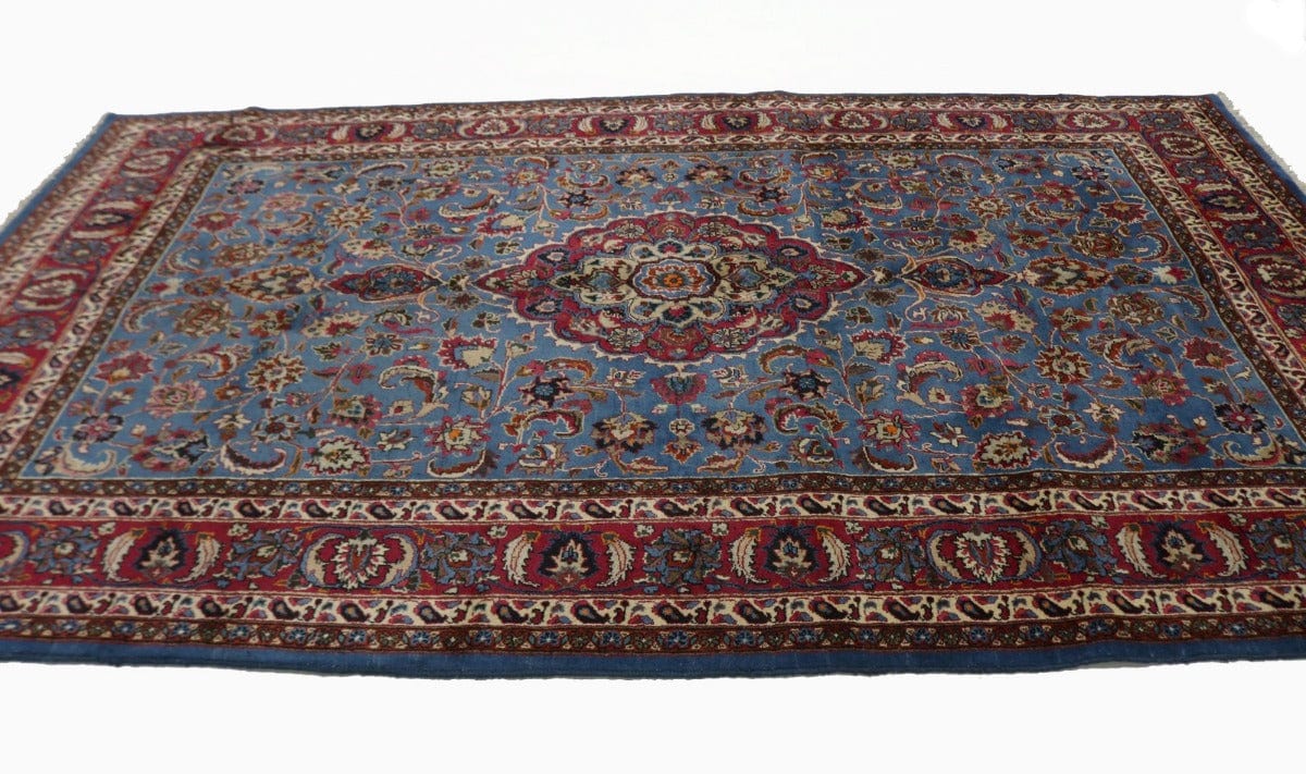 Semi Antique Blue Traditional 7X11 Kashmar Persian Rug