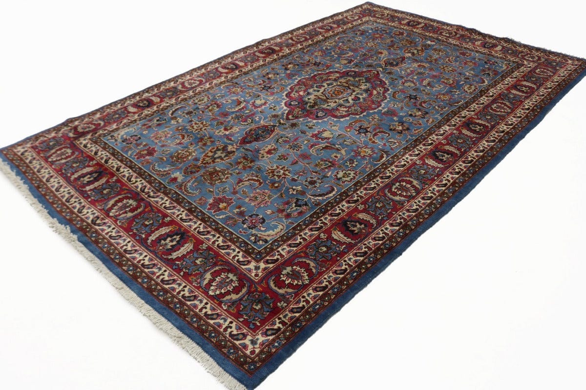 Semi Antique Blue Traditional 7X11 Kashmar Persian Rug