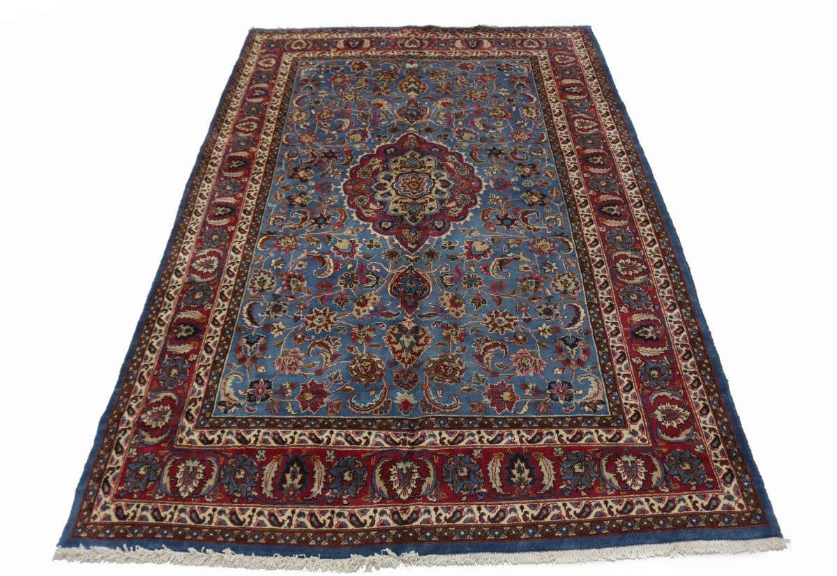 Semi Antique Blue Traditional 7X11 Kashmar Persian Rug