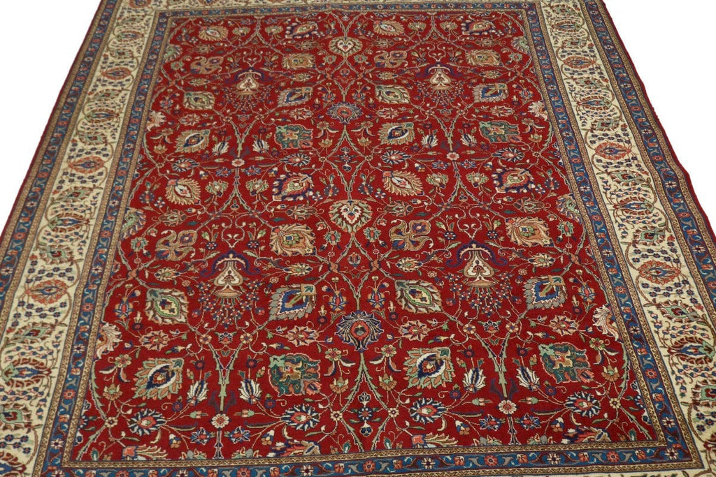 Semi Antique Red Traditional 10X13 Tabriz Persian Rug