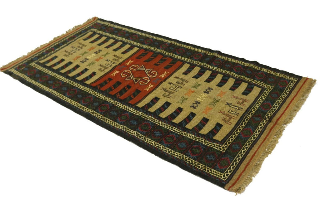 Khaki Tribal 3X6 Sumak Herati Persian Rug