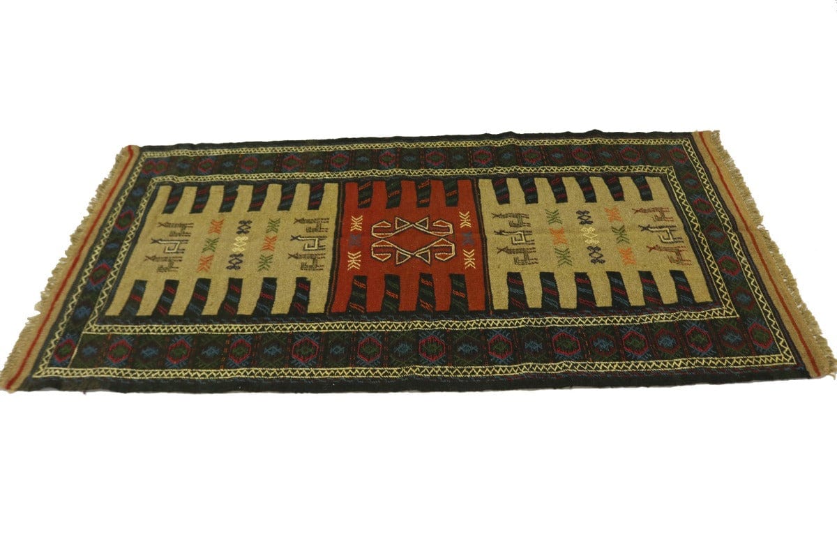 Khaki Tribal 3X6 Sumak Herati Persian Rug