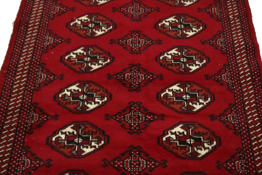Red Tribal 3X5 Turkoman Ghoochan Persian Rug