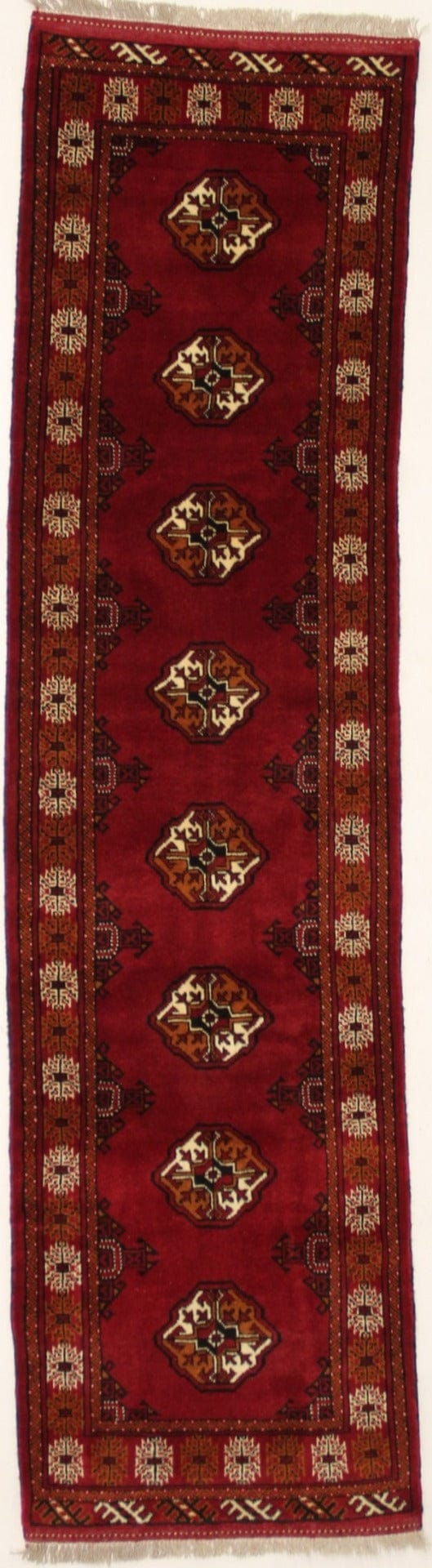 Red Tribal 3X10 Turkoman Persian Runner Rug