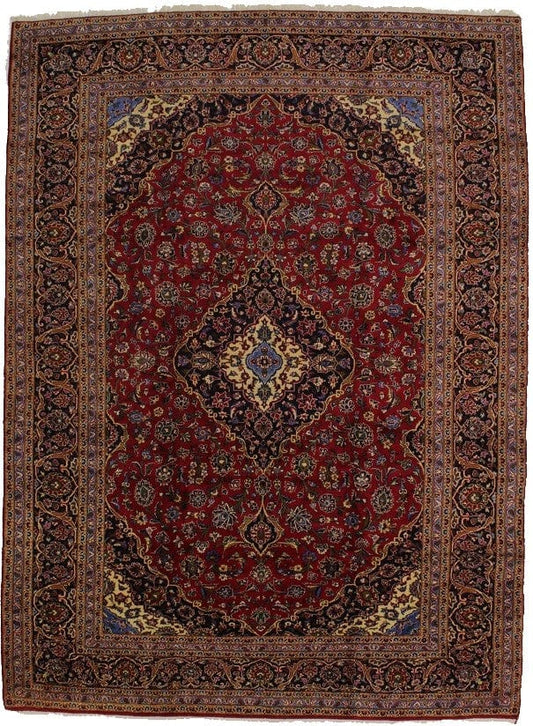 Vintage Red Traditional 9'9X13'5 Kashan Persian Rug