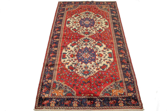 Vintage Red Floral 5X10 Bakhtiari Persian Rug