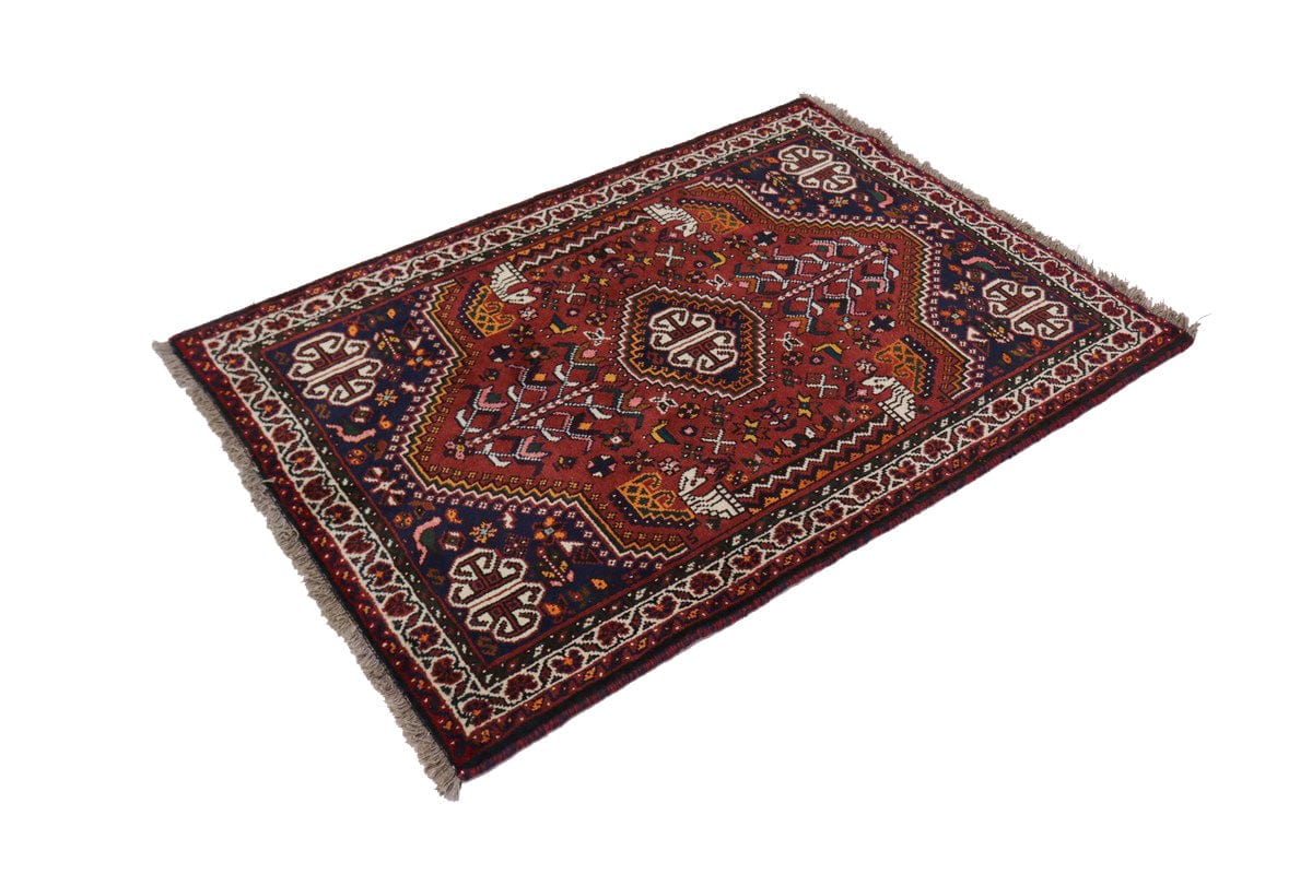 Brick Red Tribal 3'5X5 Shiraz Persian Rug