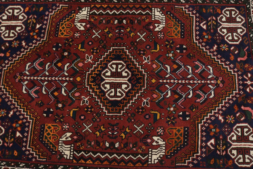 Brick Red Tribal 3'5X5 Shiraz Persian Rug