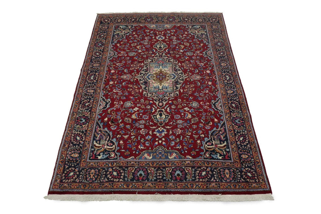 Vintage Red Traditional 7X10 Sabzevar Persian Rug