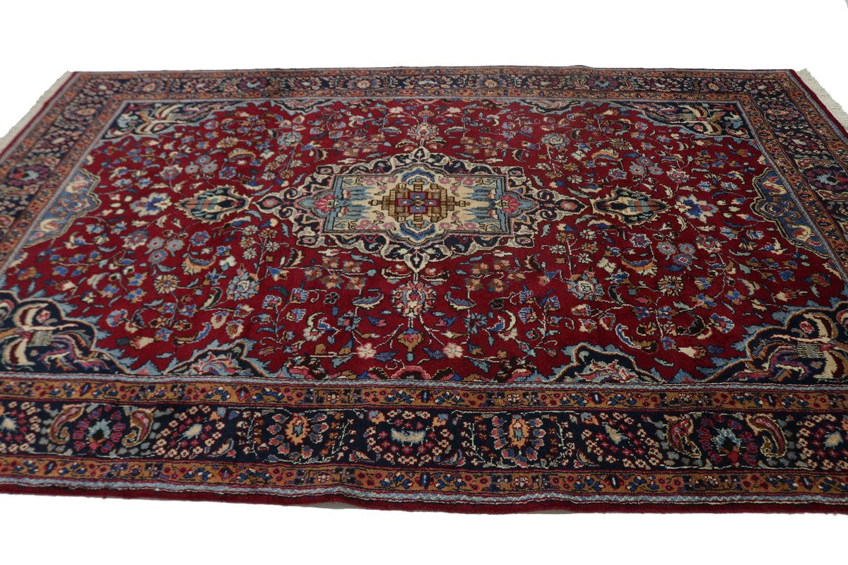 Vintage Red Traditional 7X10 Sabzevar Persian Rug