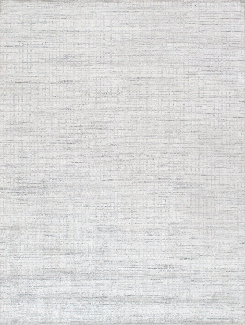 Slate Collection Hand-Loomed Ivory/Blue Bsilk & Wool Area Rug-10' 0" X 14' 0"