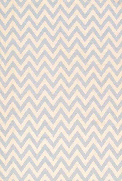 Pasargad Sahara Collection Decorative Handmade Wool Flat Weave Area Rug - Blue/Ivory (5x8)