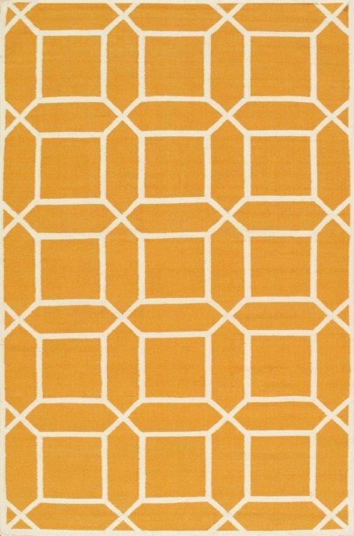 Pasargad Sahara Collection Decorative Handmade Wool Area Rug - Orange/Ivory 2x3