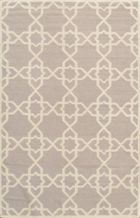 Pasargad Sahara Collection Decorative Handmade Wool Flat Weave Area Rug - Grey/Ivory (6x9)