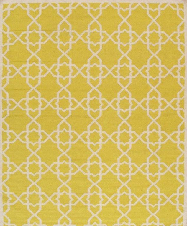 Kilim Collection Hand-Woven Lamb's Wool Area Rug, 6'0" X 9'0", Gold
