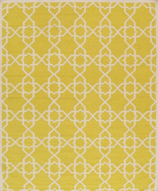 Kilim Collection Hand-Woven Lamb's Wool Area Rug, 6'0" X 9'0", Gold
