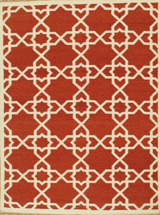 Kilim Collection Hand-Woven Lamb's Wool Area Rug- 7' 9" X 9' 9"