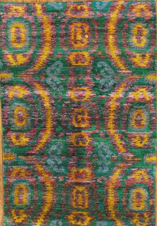 Sari Silk Collection Hand-Knotted Area Rug- 5' 3" X 7' 8"