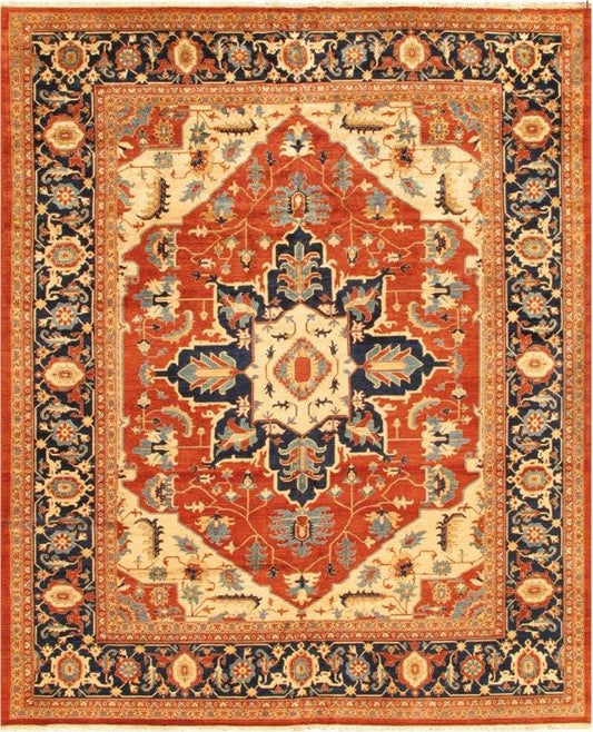 Serapi Collection Hand-Knotted Lamb's Wool Area Rug- 9' 10" X 10' 2"