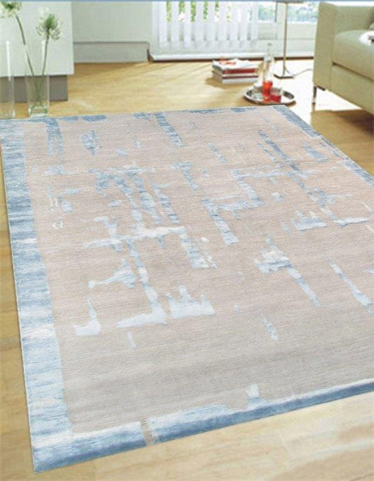 Modern Collection Hand-Knotted Silk & Wool Area Rug- 9' 0" X 12' 0"