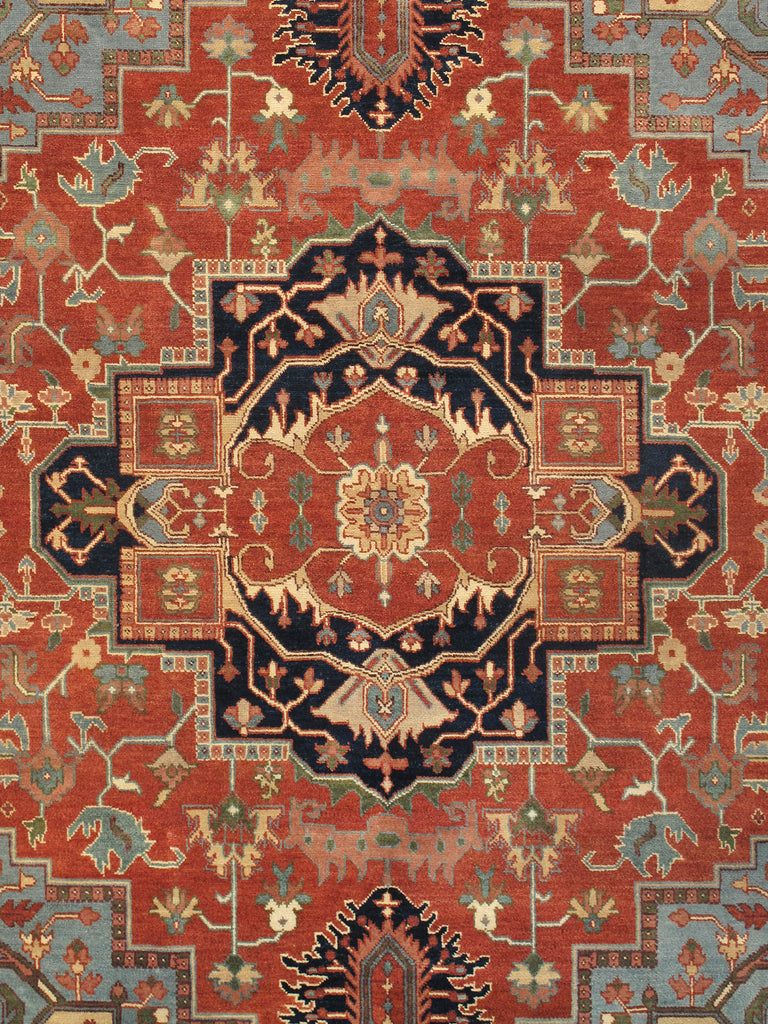 Serapi Collection Hand-Knotted Rust Wool Area Rug- 8' 1'' X 9'11''