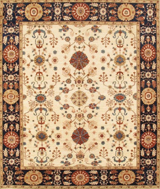 Sultanabad Collection Hand-Knotted Lamb's Wool Area Rug- 8' 4" X 9'10"