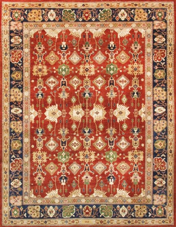 Sultanabad Collection Hand-Knotted Lamb's Wool Area Rug- 9' 1" X 11' 8"