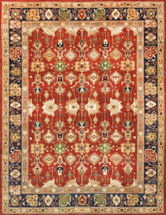 Sultanabad Collection Hand-Knotted Lamb's Wool Area Rug- 9' 1" X 11' 8"