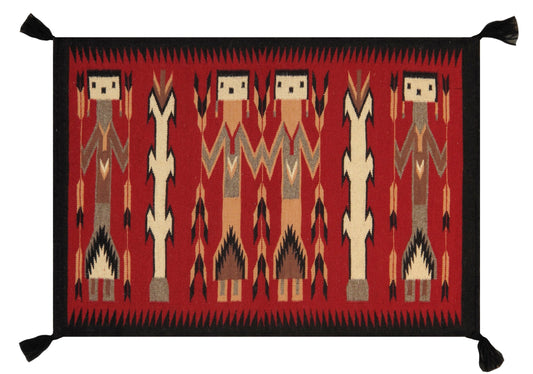 Navajo Style Hand-Knotted Lamb's Wool Multi Area Rug