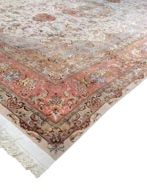 Tabriz Collection Hand-Knotted Silk & Wool Area Rug- 8' 2" X 11' 8"