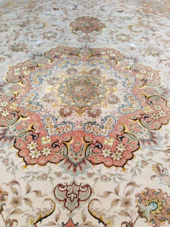 Tabriz Collection Hand-Knotted Silk & Wool Area Rug- 8' 2" X 11' 8"