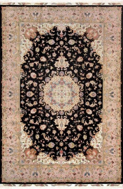 Tabriz Colletion Hand-Knotted Silk & Wool Area Rug- 6' 6" X 9' 9"