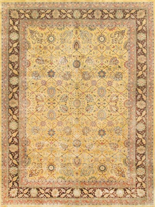Tabriz Collection Hand-Knotted Lamb's Wool Area Rug- 8' 10" X 11' 10"