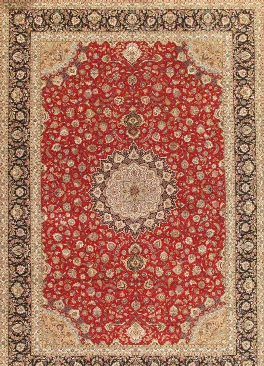 Tabriz Collection Hand-Knotted Silk & Wool Area Rug- 11' 4" X 16' 6"