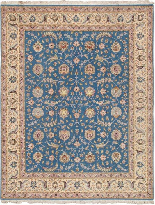 Tabriz Colletion Hand-Knotted Silk & Wool Area Rug- 6' 7" X 8' 6"