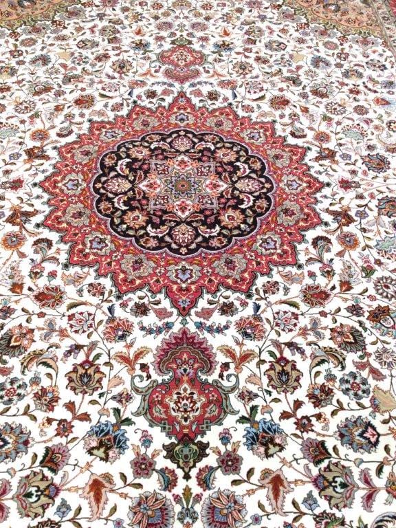 Tabriz Colletion Hand-Knotted Silk & Wool Area Rug- 9'11" X 13' 0"