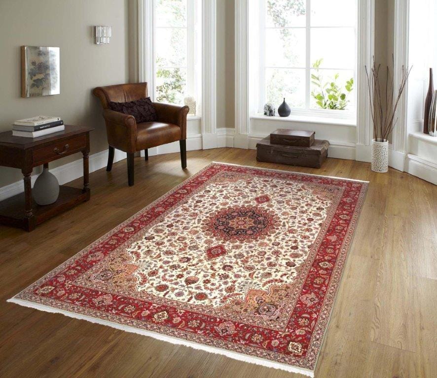 Tabriz Collection Hand-Knotted Multi Lamb's Wool Area Rug- 8' 3" X 11' 6"